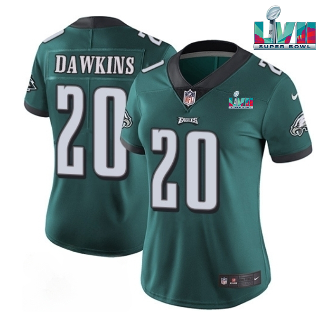 Women's Philadelphia Eagles #20 Brian Dawkins Green Super Bowl LVII PatchVapor Untouchable Limited Stitched Football Jersey(Run Small) Women's Philadelphia Eagles #20 Brian Dawkins Green Super Bowl LVII PatchVapor Untouchable Limited Stitched Football Jersey(Run Small)
